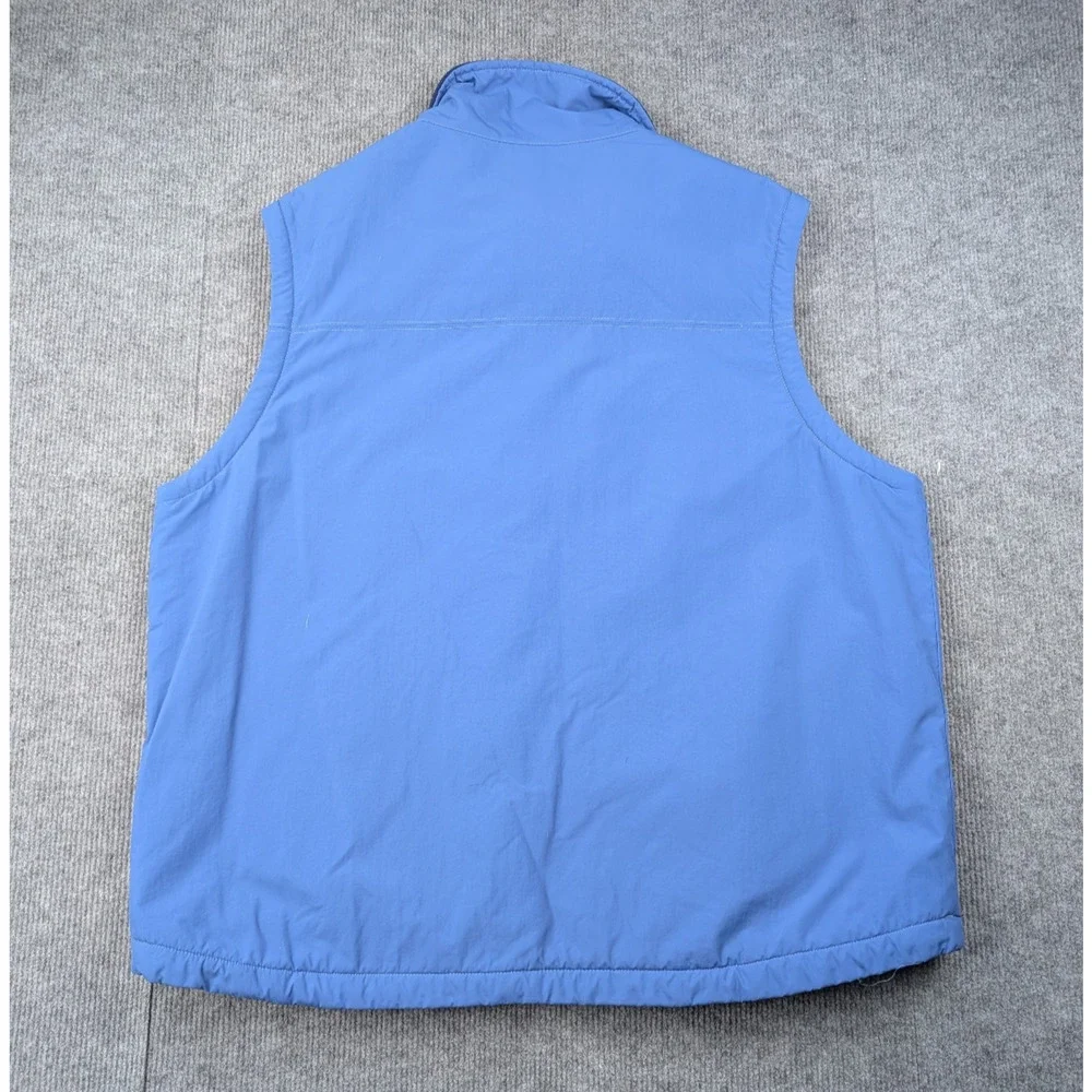LL Bean Vest Mens XL Softshell Full Zip Outdoor Hiking Utility Blue Fleece Lined